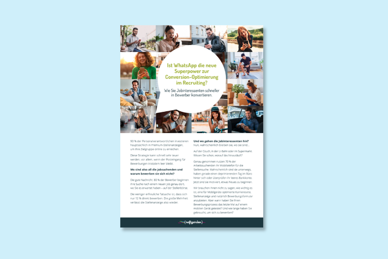 Titelbild des Whitepapers "Ist WhatsApp die neue Superpower zur Conversion-Optimierung im Recruiting?"